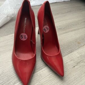 Marc Fisher Red Pointed-Toe Heels
